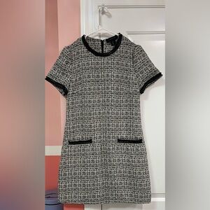 Tahari Black and Gold Textured Dress